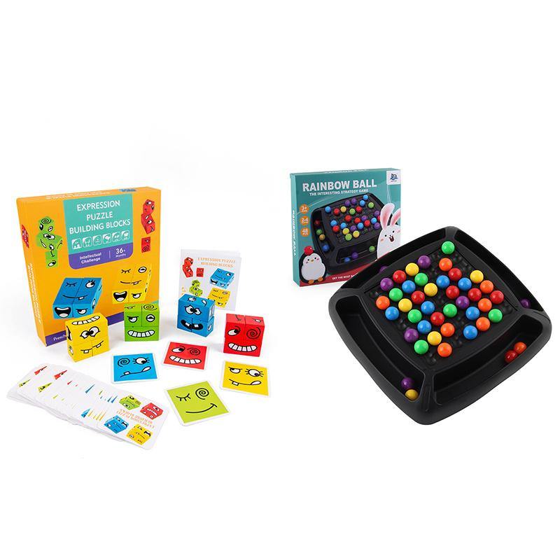 Wooden Expression Magic Face Puzzles Building Block - Paule & Angels