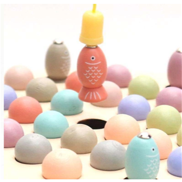 Wooden young children with beads