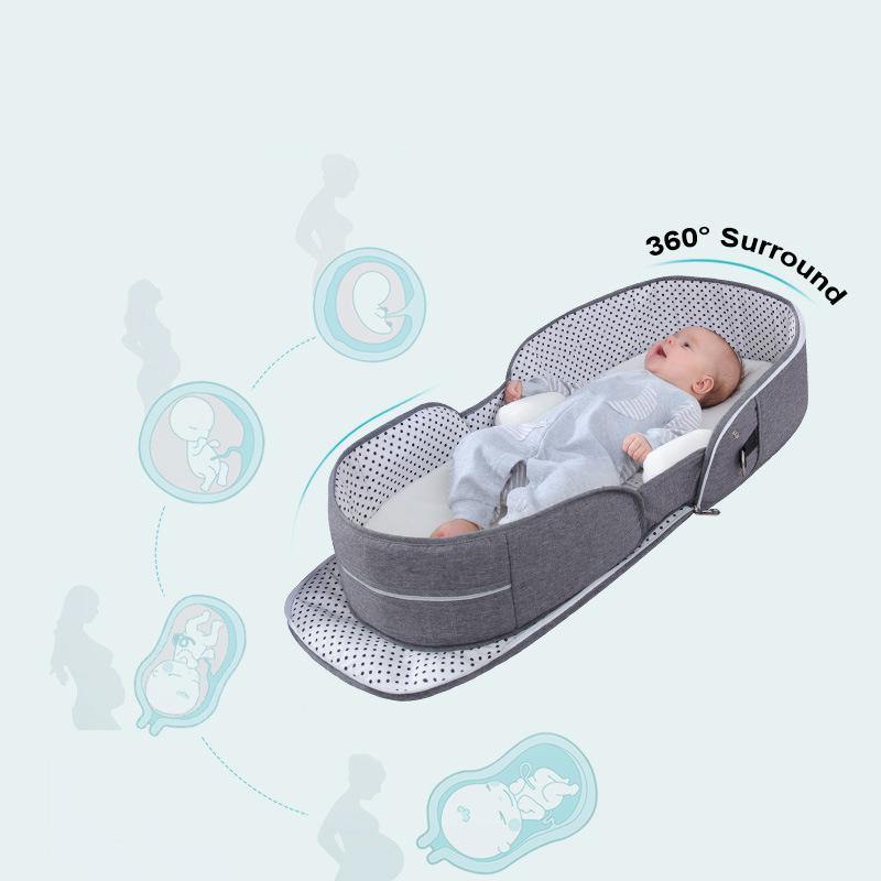 Baby portable removable folding crib mummy bag - Paule & Angels