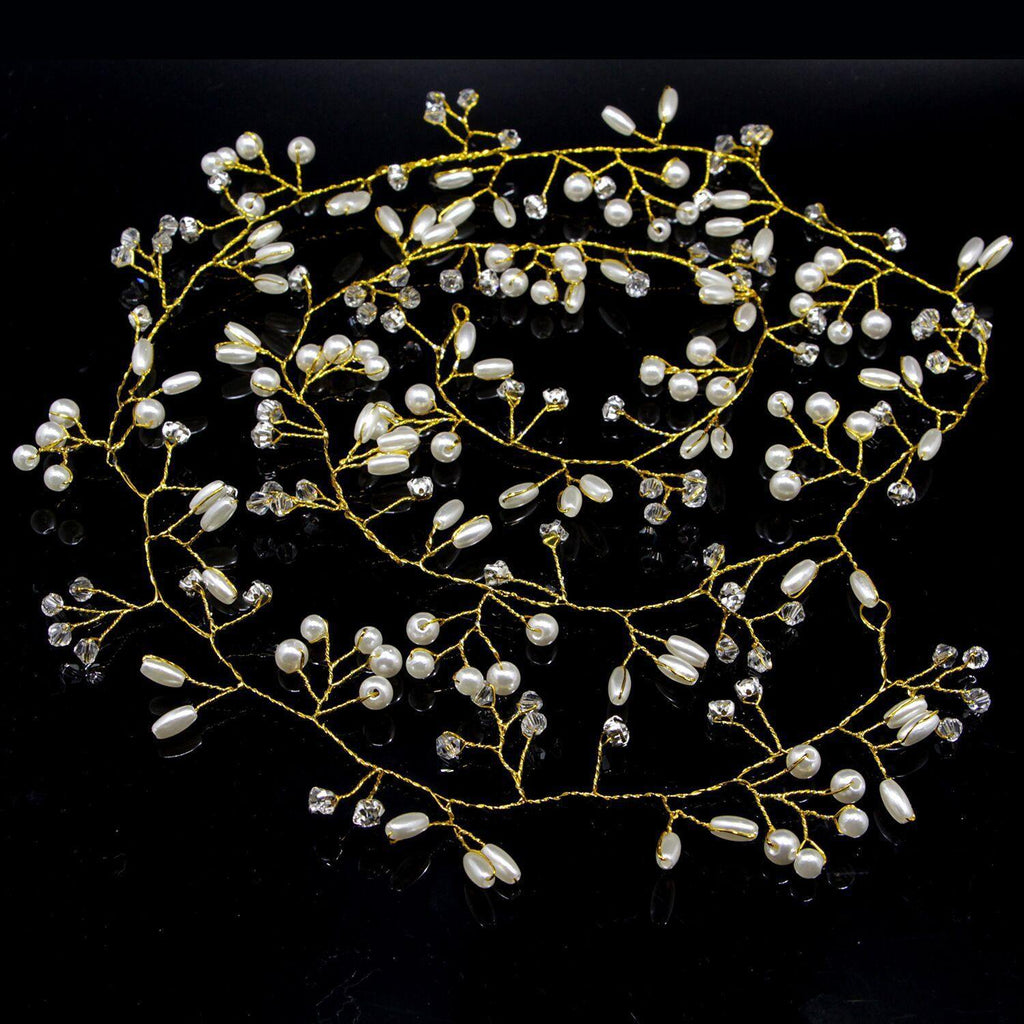 Handmade Crystal Pearl Headband Headdress Wedding Dress Accessories Headband - Paule & Angels