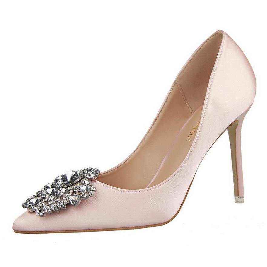 Black High Heels Women Stiletto Professional Leather Shoes Pointed Toe - Paule & Angels