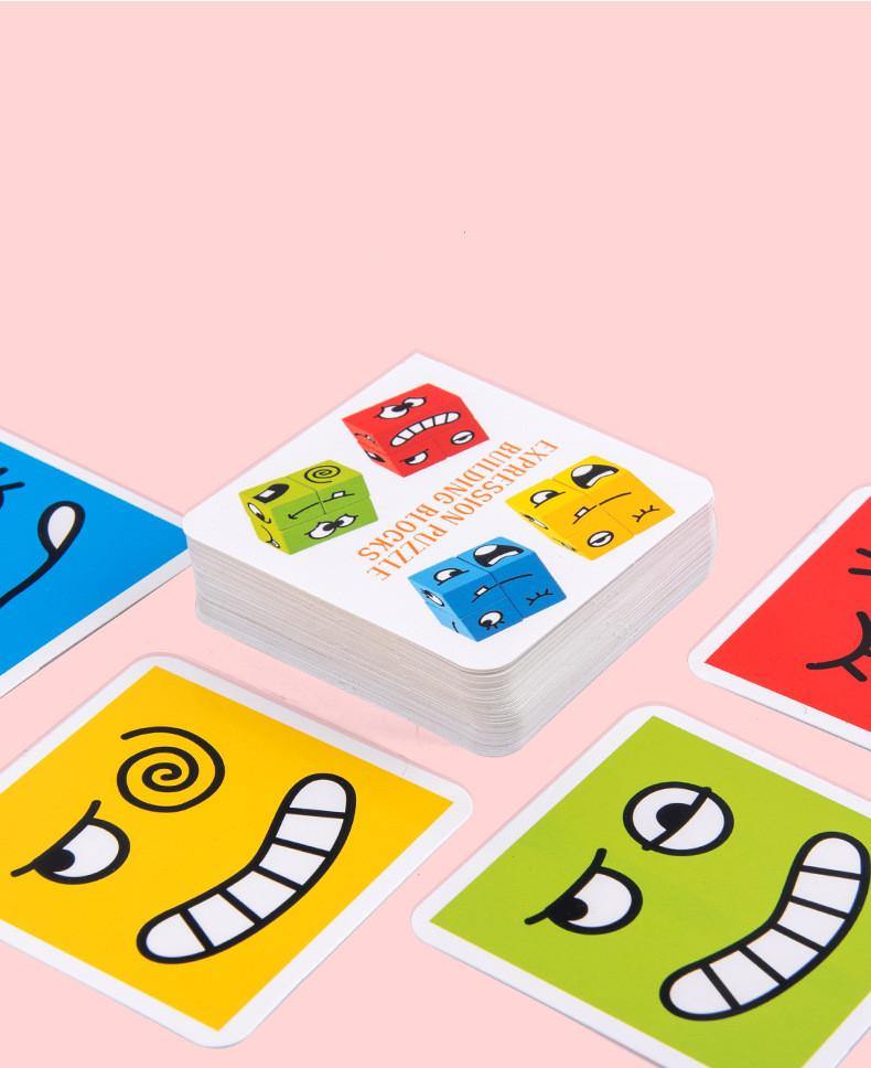 Wooden Expression Magic Face Puzzles Building Block - Paule & Angels