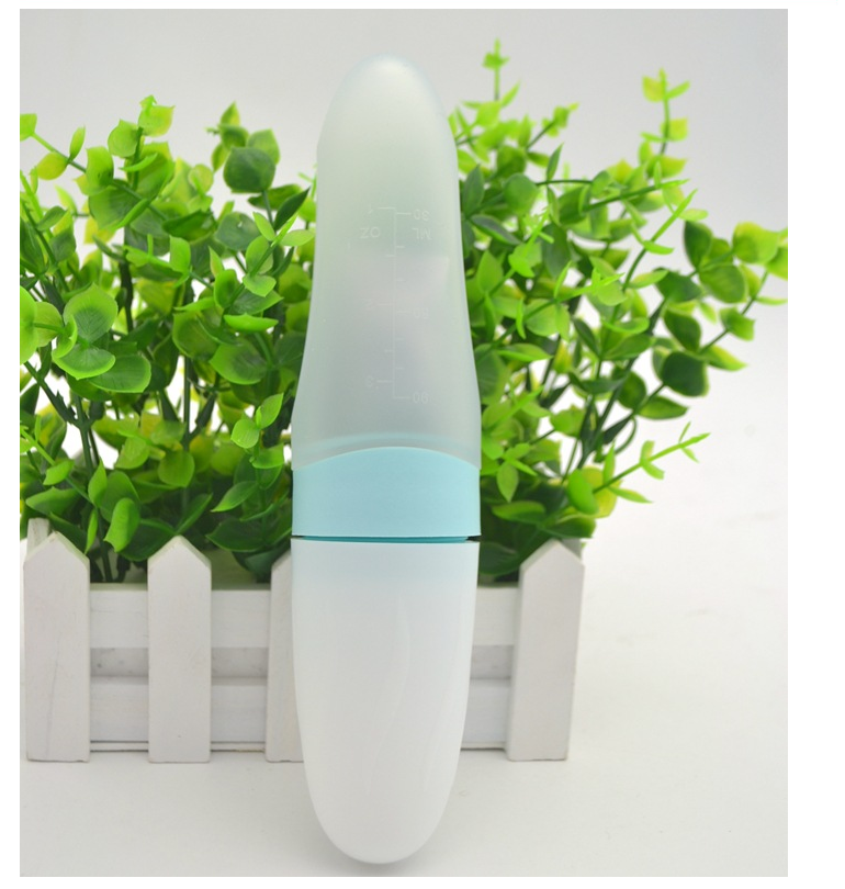 Colher de pasta de arroz com cabeça macia de silicone para bebês com defletor