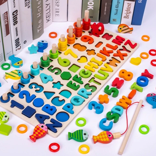 Children 3D Alphabet Number Puzzle Baby Colorful Geometric Digital Letter Educational Toy - Paule & Angels