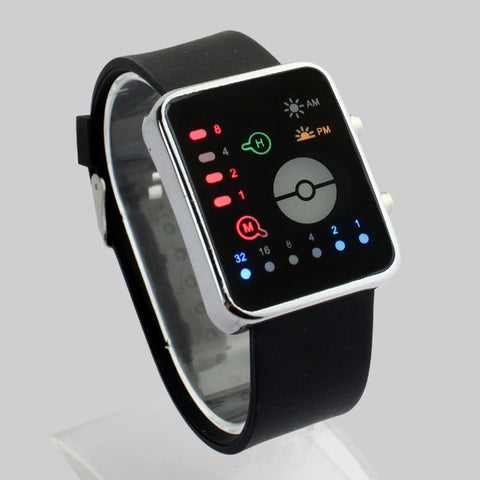 Image of Pokemon GO elf ball watch Pocket anime spirit ball logo LED luminescent Watch