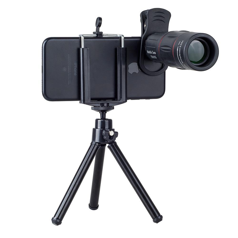 18X Telescope Zoom Mobile Phone Lens for iPhone Samsung Smartphones universal clip Telefon Camera Lens with tripod - Paule & Angels