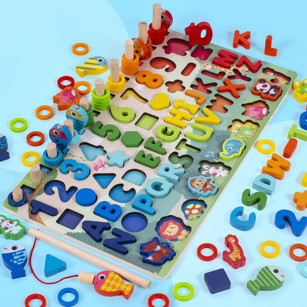 Children 3D Alphabet Number Puzzle Baby Colorful Geometric Digital Letter Educational Toy - Paule & Angels