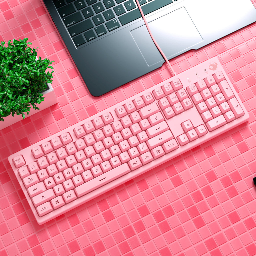 Pink Computer Notebook  Mechanical Keyboard  LoL PUBG Typing