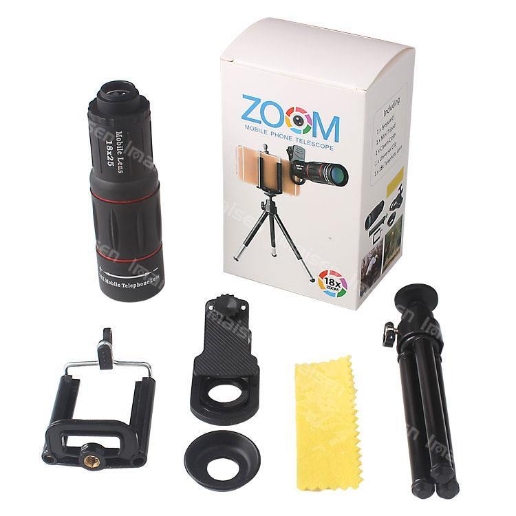 18X Telescope Zoom Mobile Phone Lens for iPhone Samsung Smartphones universal clip Telefon Camera Lens with tripod - Paule & Angels