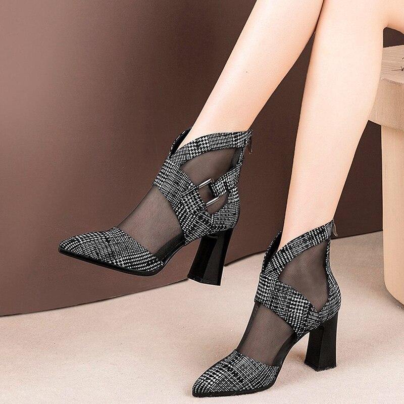 Mesh toe cap sandals - Paule & Angels