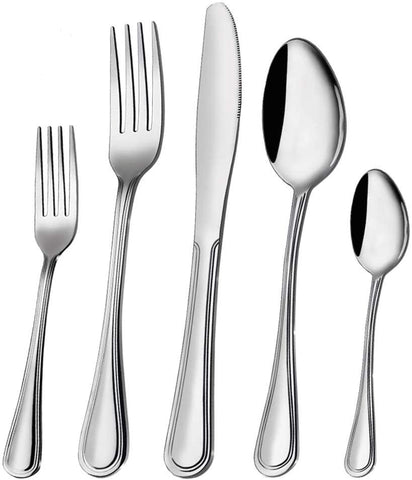 Image of Cutlery Sets Silverware Flatware Set Stainless Steel Dinnerware High-grade Mirror Polishing Spoon Knife Fork Kitchen (60 pieces) - Paule & Angels