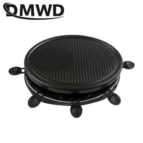 Image of DMWD Double Layers Smokeless Raclette Grilldle baking oven Electric BBQ Grill Heating Stove pan Barbecue Iron non-stick Plate EU - Paule & Angels