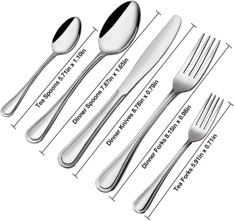 Image of Cutlery Sets Silverware Flatware Set Stainless Steel Dinnerware High-grade Mirror Polishing Spoon Knife Fork Kitchen (60 pieces) - Paule & Angels