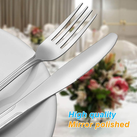 Image of Cutlery Sets Silverware Flatware Set Stainless Steel Dinnerware High-grade Mirror Polishing Spoon Knife Fork Kitchen (60 pieces) - Paule & Angels