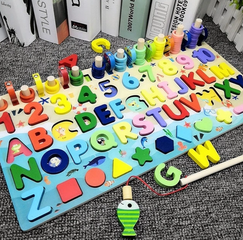 Image of Children 3D Alphabet Number Puzzle Baby Colorful Geometric Digital Letter Educational Toy - Paule & Angels