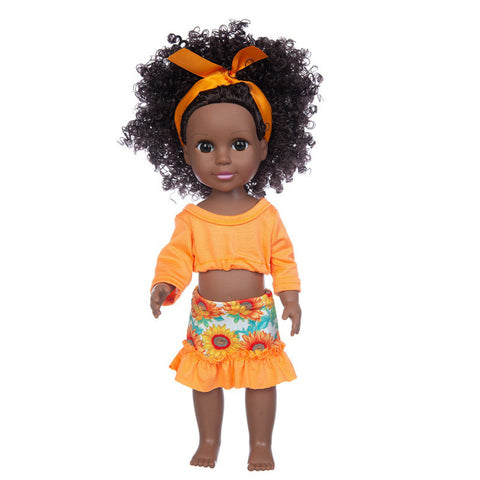 Image of African 14 Inch Doll Simulation Baby Black Doll