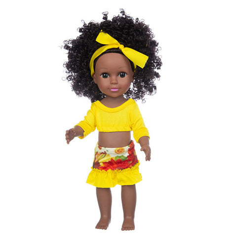 Image of African 14 Inch Doll Simulation Baby Black Doll