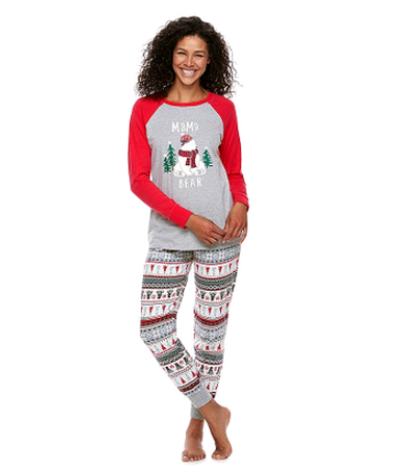 Image of Christmas parent-child suit printing home service pajamas two-piece - Paule & Angels