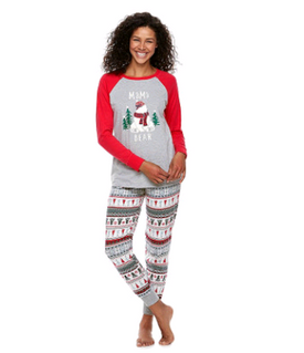Christmas parent-child suit printing home service pajamas two-piece