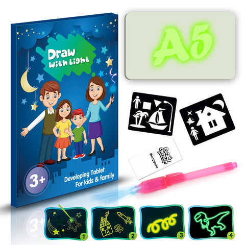 Image of Educational Toy Drawing Pad 3D Magic 8 Light Effects Puzzle Board Sketchpad