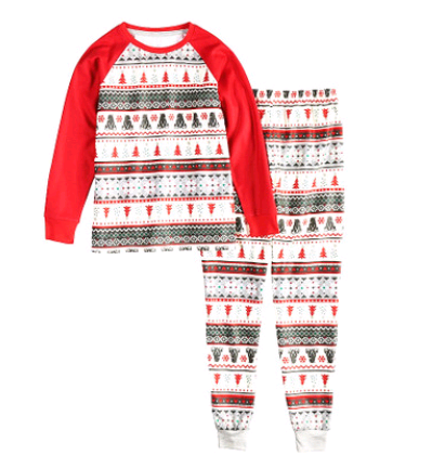 Image of Christmas parent-child suit printing home service pajamas two-piece - Paule & Angels