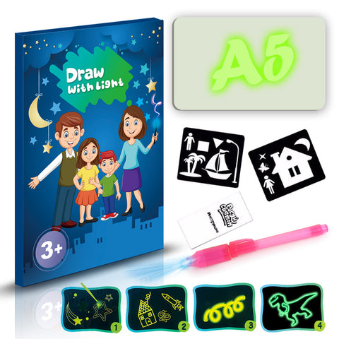 Image of Educational Toy Drawing Pad 3D Magic 8 Light Effects Puzzle Board Sketchpad