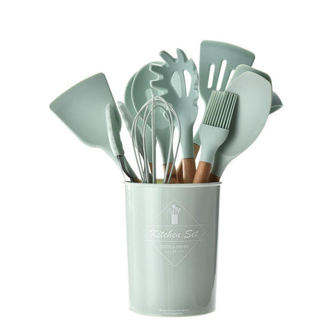 Image of Silicone Kitchenware with Wooden Handle - Paule & Angels