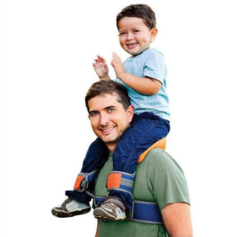 Image of Hands-Free Shoulder Carrier with Ankle Straps and Cushioned Hip Seat Nylon Child Strap Rider travel back frame infant saddle - Paule & Angels