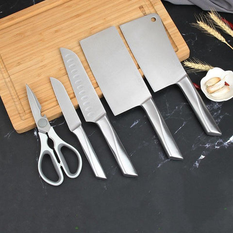 Image of Household kitchen knife and cutting board combo set - Paule & Angels