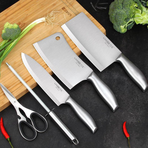 Image of Household kitchen knife and cutting board combo set - Paule & Angels