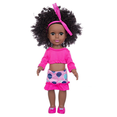 Image of African 14 Inch Doll Simulation Baby Black Doll