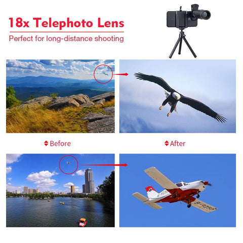 Image of 18X Telescope Zoom Mobile Phone Lens for iPhone Samsung Smartphones universal clip Telefon Camera Lens with tripod - Paule & Angels