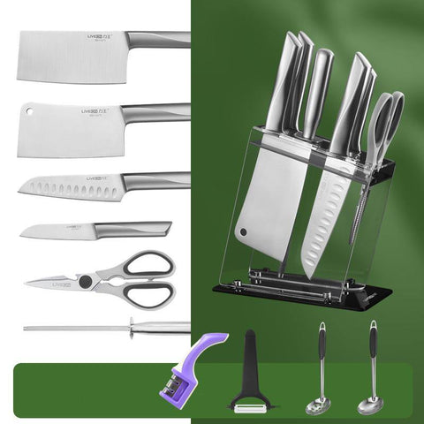 Image of Household kitchen knife and cutting board combo set - Paule & Angels