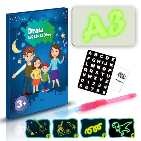 Image of Educational Toy Drawing Pad 3D Magic 8 Light Effects Puzzle Board Sketchpad