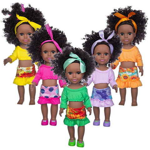 Image of African 14 Inch Doll Simulation Baby Black Doll