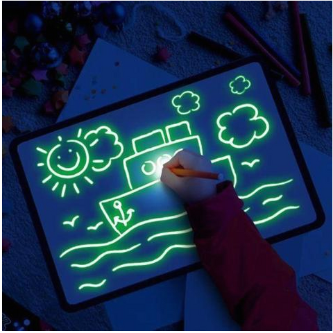 Image of Educational Toy Drawing Pad 3D Magic 8 Light Effects Puzzle Board Sketchpad