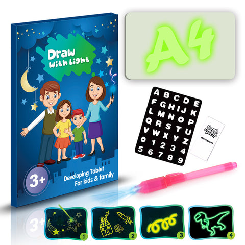 Image of Educational Toy Drawing Pad 3D Magic 8 Light Effects Puzzle Board Sketchpad