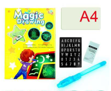 Image of Educational Toy Drawing Pad 3D Magic 8 Light Effects Puzzle Board Sketchpad