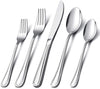 40 PCS Stainless Steel Silverware Flatware Cutlery Set Knife Fork Spoon Flatware Set Modern Design & Smooth Edge Service For 8 - Paule & Angels