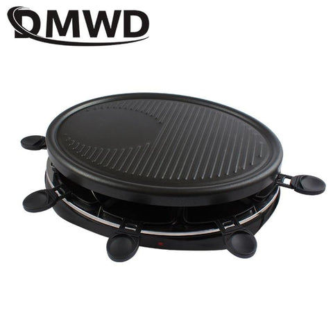 Image of DMWD Double Layers Smokeless Raclette Grilldle baking oven Electric BBQ Grill Heating Stove pan Barbecue Iron non-stick Plate EU - Paule & Angels